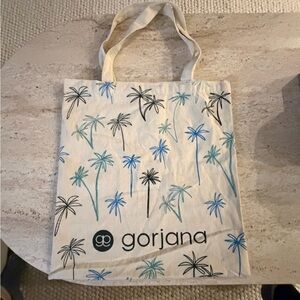 Gorjana Cream Tote Bag with Palm Tree Design
